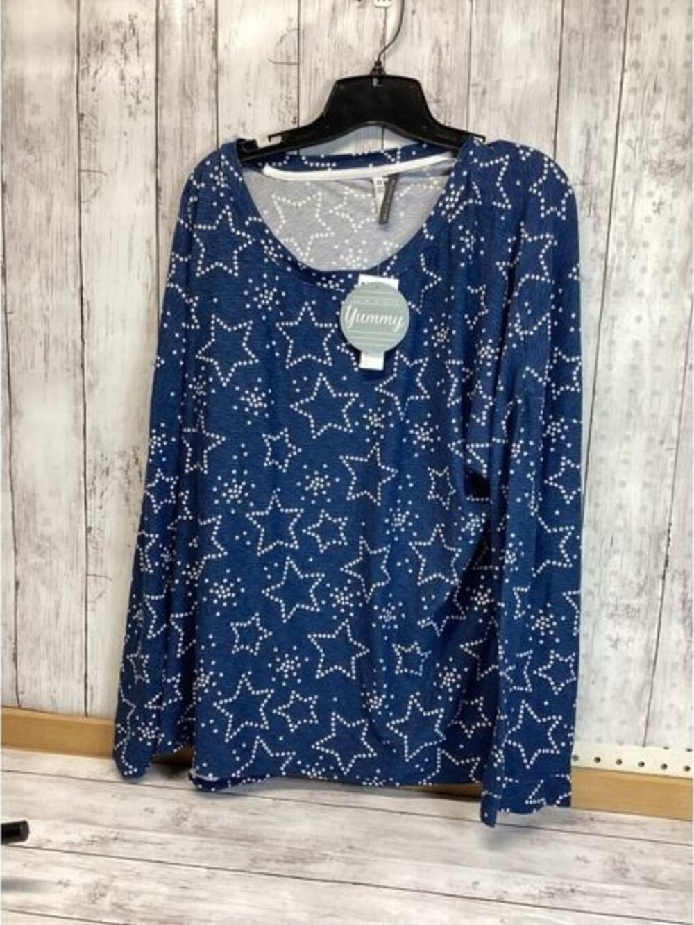 Jaclyn Intimates Long Sleeve Plus Size 2X Tunic for Women Blue NWT